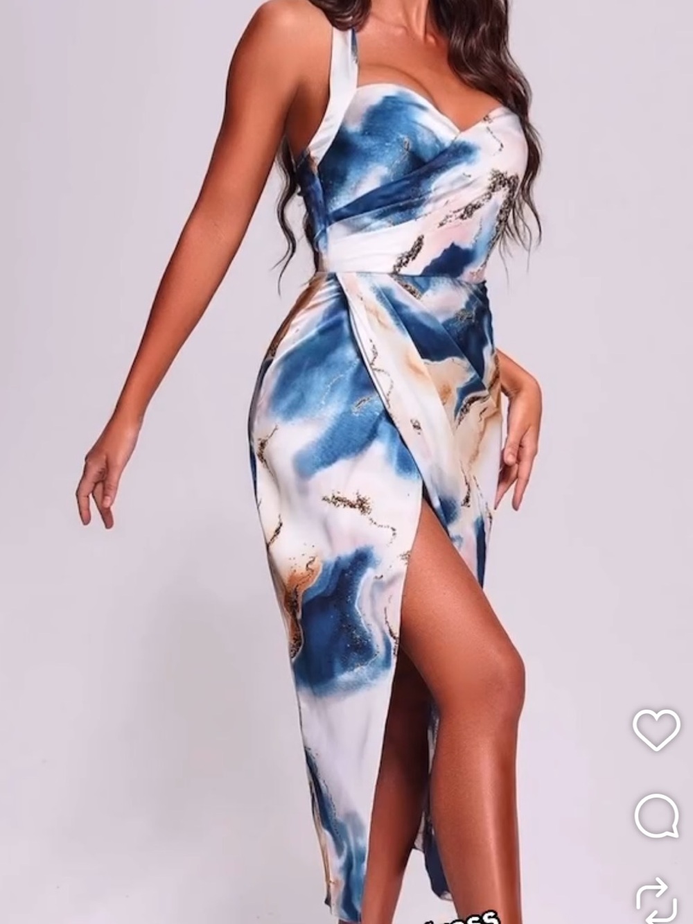 Bella Barnett Marble Print Faux Wrap Midi Dress NWT's Sz S Bodycon Feminine Chic